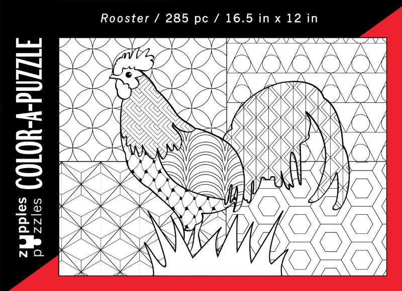 Color-A-Puzzle - Rooster