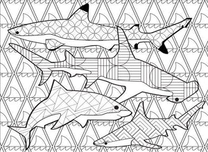 Color-A-Puzzle - Sharks